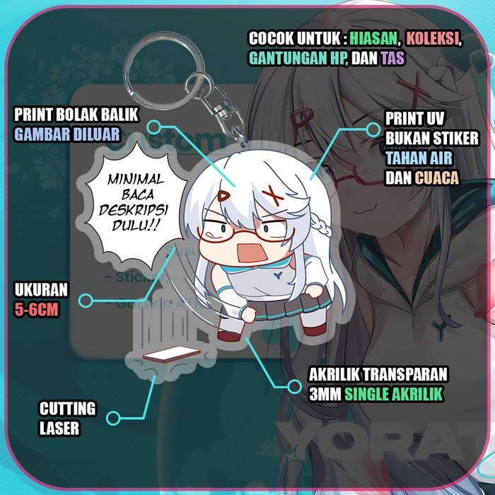 Gala Galore Gantungan Kunci Guardian Tales Princess Beth Knight Cammie, Keychain Anime Lucu