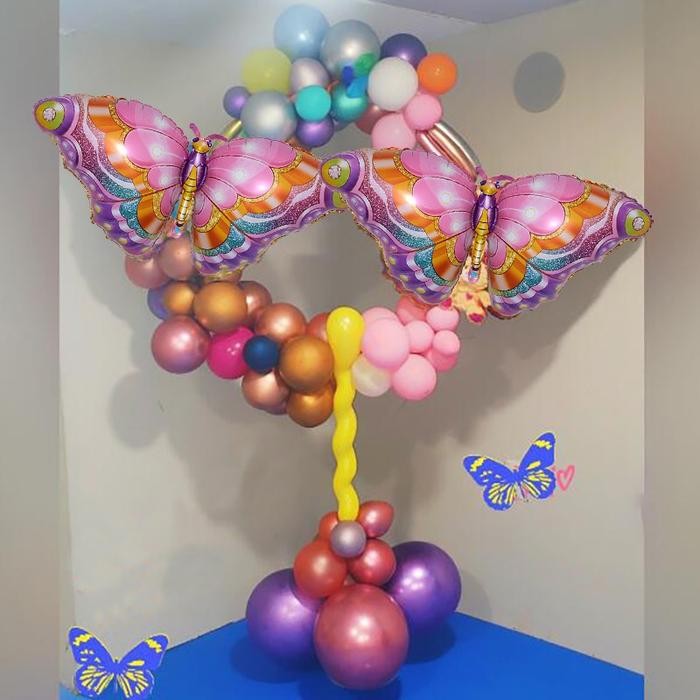 Gala Galore 3D Balon Foil Kupu-Kupu Besar Yang Lucu Balon Warna Pink Balon Macaron Untuk