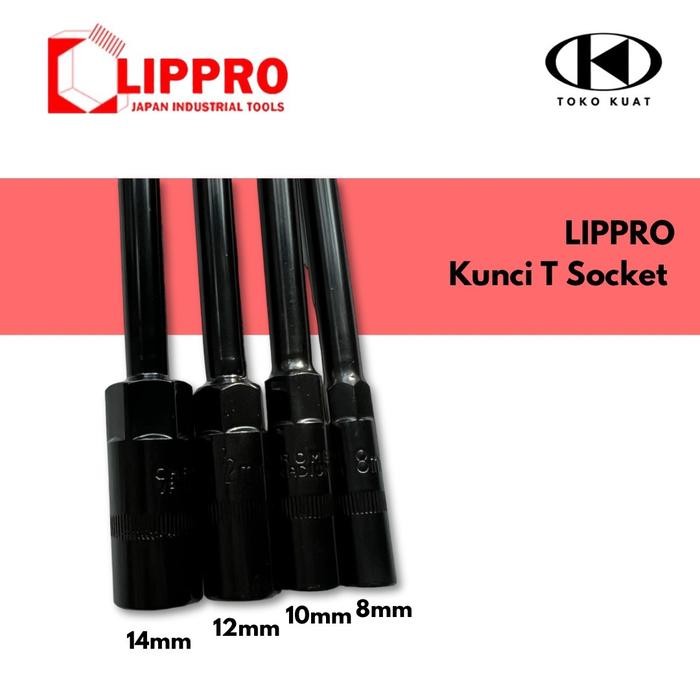 Sukkiystrore Kunci T Socket Lippro Ukuran 8, 10, 12, 14Mm
