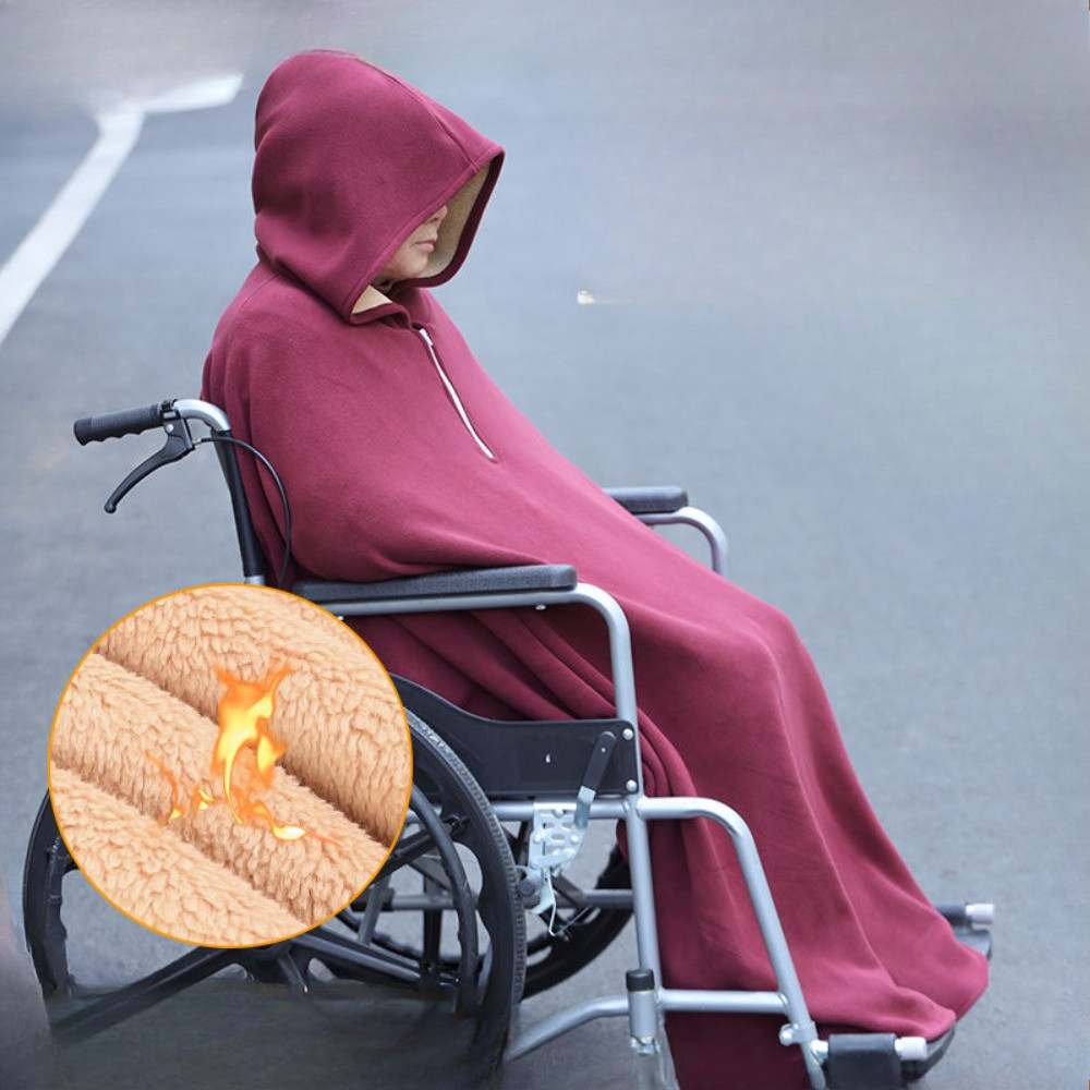 BEST Wheelchair Travel Windproof Warm Shawl Blanket Thickened By Winter Wool Elderly Wheelchair Cove