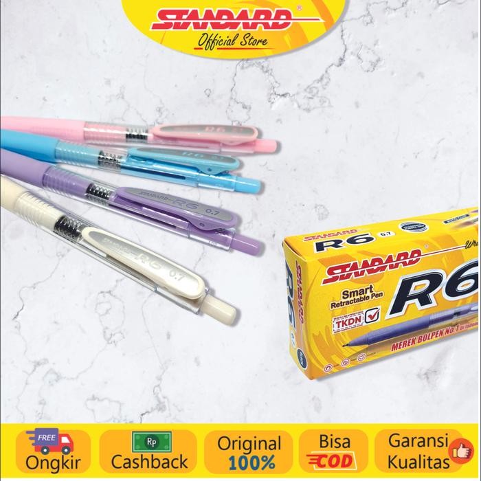 Ready- Standard Pen R6 Black / 12 Pcs