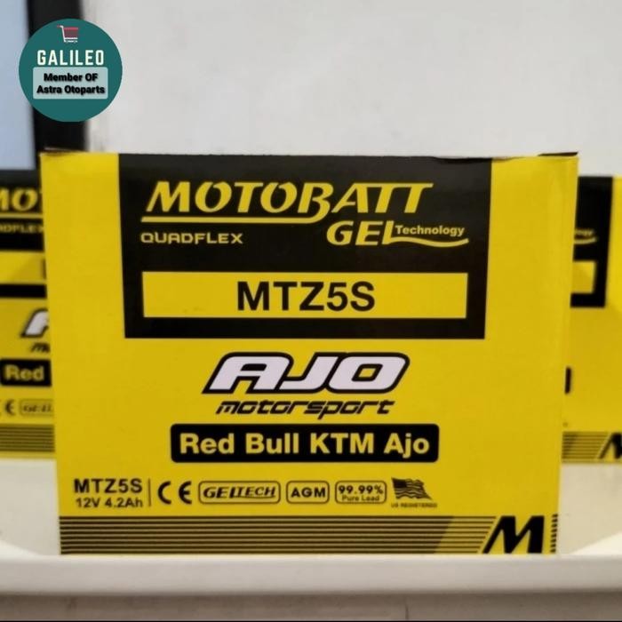 Aki Kering Motobatt Mtz5S Motor Beat, Vario, Mio J, Karisma, Supra X 125, Xeon / Fino / Soul / Spin