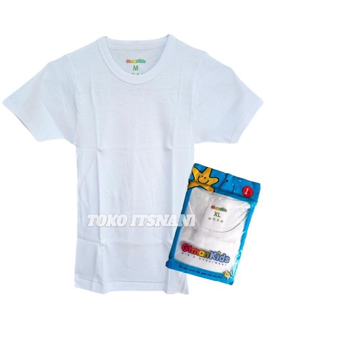 Kidcute- Kaos Oblong Anak Polos Gt Man Kids Gtmk 03 Atasan Putih Bahan Katun Gtman