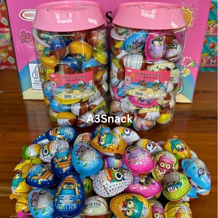 

Owl Eggs Coklat Compound bentuk Telur 1 toples isi 60 pcs