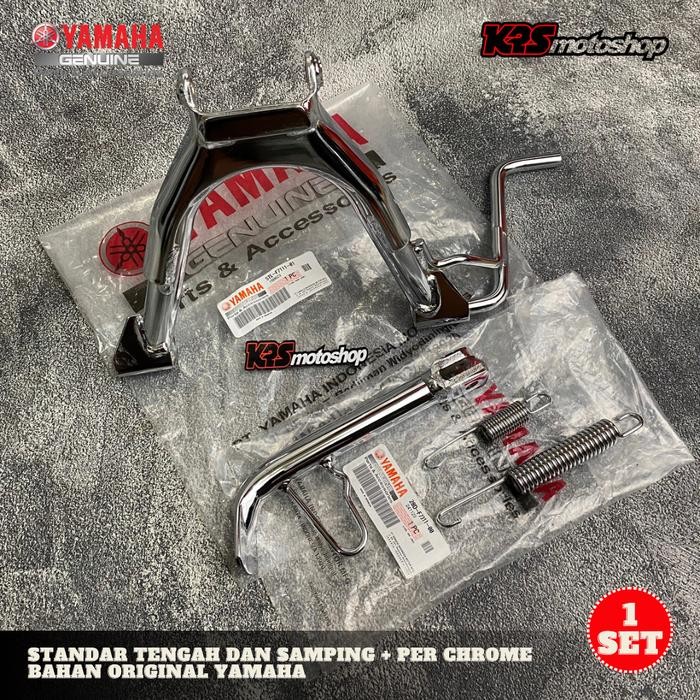 STANDAR TENGAH SAMPING + PER CHROME BAHAN ORIGINAL YAMAHA MIO SPORTY