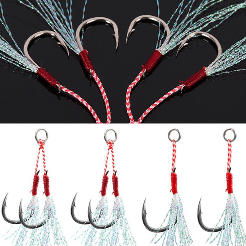 Purvisco - Double Assist Hook Jigging/Single Assist Hook Fishing Jig Assist Jig Fishing Hook