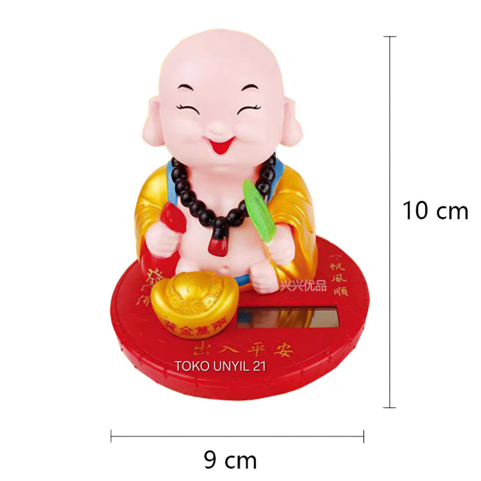Maitreya Kipas / Budha Julai / Pajangan Solar Budha Julai / Pajangan Dashboard Mobil /Budha Julaihut