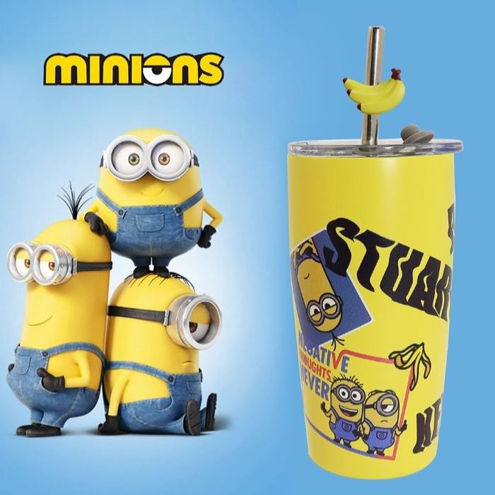 Botol Minum Minions Original - Miniso Minions Collection Steel Tumbler {TerlarisBest Seller}