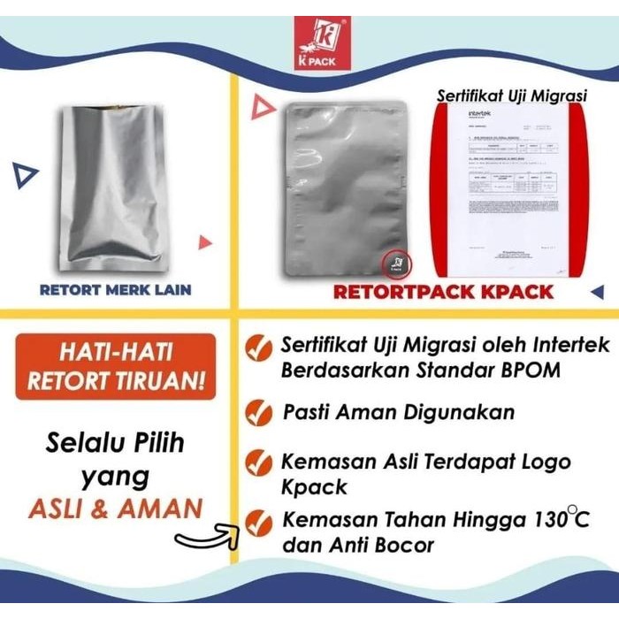 KPACK POUCH RETORT Kemasan Tahan Panas Alufoil Food Grade