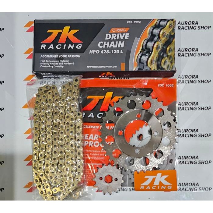 Gear Set Tk 428 Grand / Supra 100 / Supra Fit Lama & Rantai 428 Oring