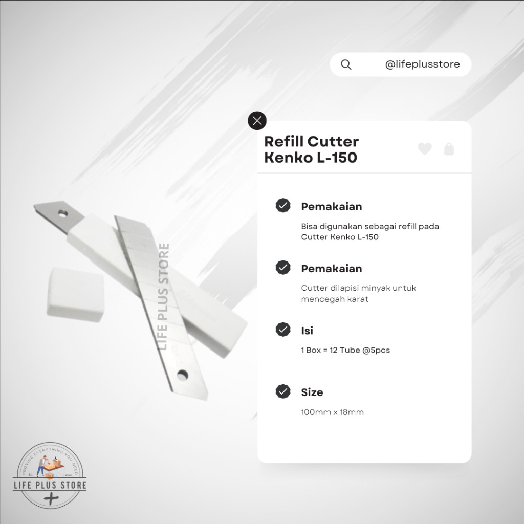 

ISI CUTTER KENKO L 150 ISI CUTER L150 REFILL KATER BESAR Box Sek