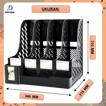 

Rak Buku K Penyimpanan Box File Dokumen ATK Keranjang Plastik 4 Sekat