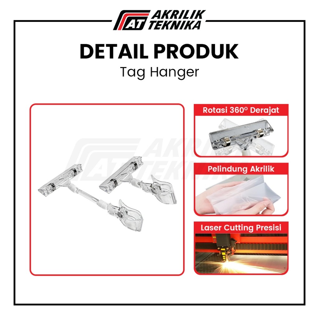 

Tag Hanger Clip / Tag Holder / Penjepit Kertas Akrilik