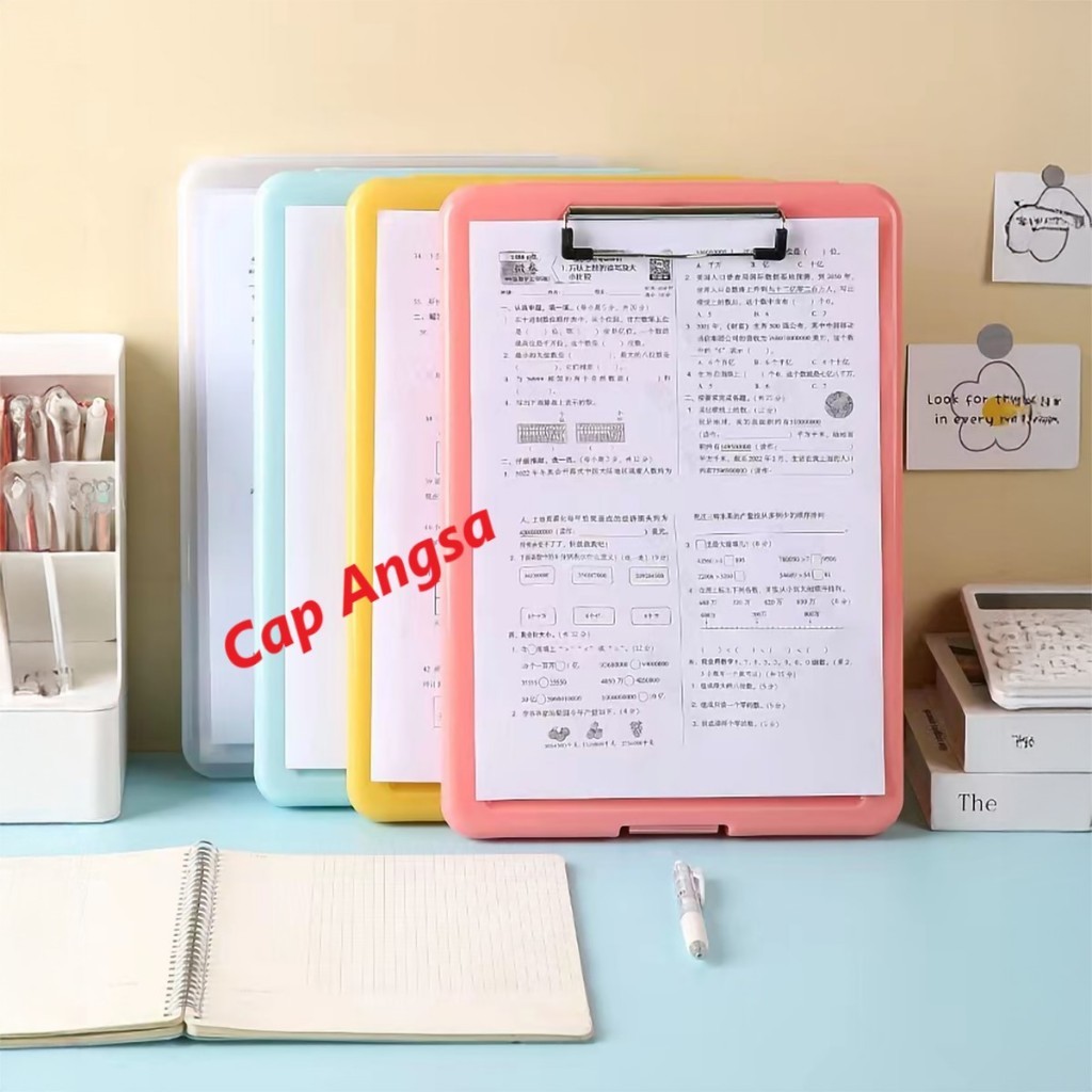 

CLIPBOARD 2 in 1 WITH STORAGE ALAS PAPAN JALAN KLIP ALAS UJIAN TEMPAT DOKUMEN ARSIP CLIP WARNA
