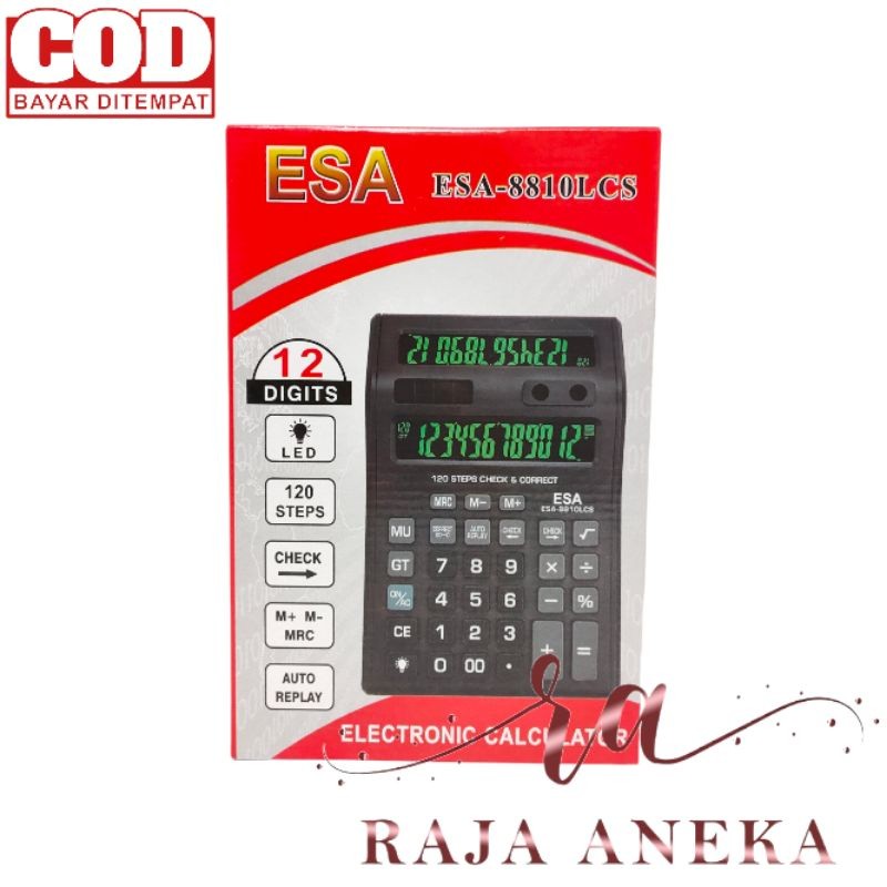 

Kalkulator Layar Lcd Led menyala Calculator Besar Esa 8810 12 dit cek ulang 2 layar bolak balik