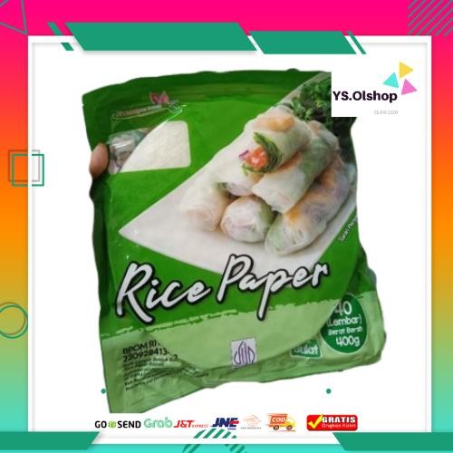 

New Rice Paper Bulat 400 g isi 40 lembar - Banh Trang 22cm - Kulit Lumpia Vietnam- Rice roll- Salad