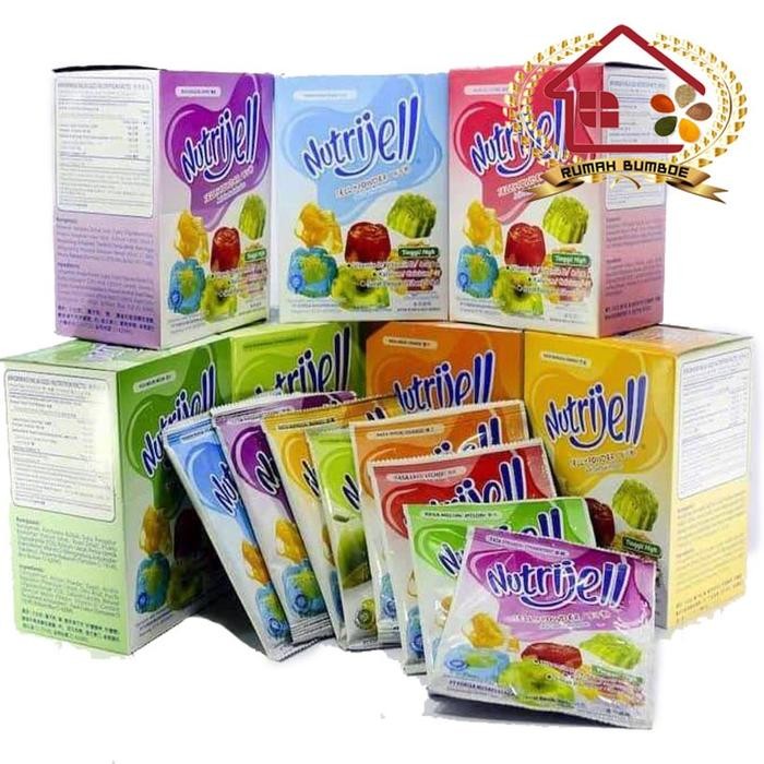 

New (1 box x 12pcs) NUTRIJELL Jelly Powder Sachet 10Gr (Bisa Mix Rasa) Aneka Rasa Buah Buahan dan
