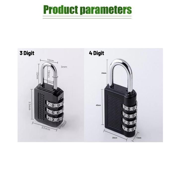 Gembok Koper Nomor 4 Digit Angka Password Bahan Alloy Gembok Koper Kecil Anti Maling Lebih Aman