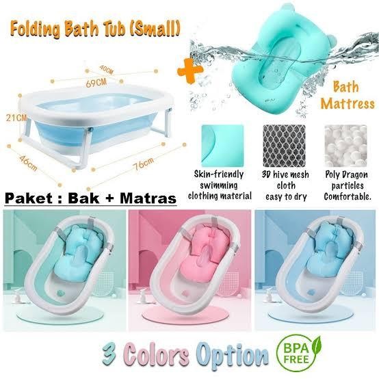 GASS. BAK MANDI LIPAT BAYI GRATIS MATRAS BANTALAN MANDI BAYI