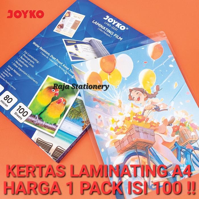 

SendToday- Joyko Laminating Film A4 / Kertas Plastik Laminating Laminasi A4 Kertas Plastik 100