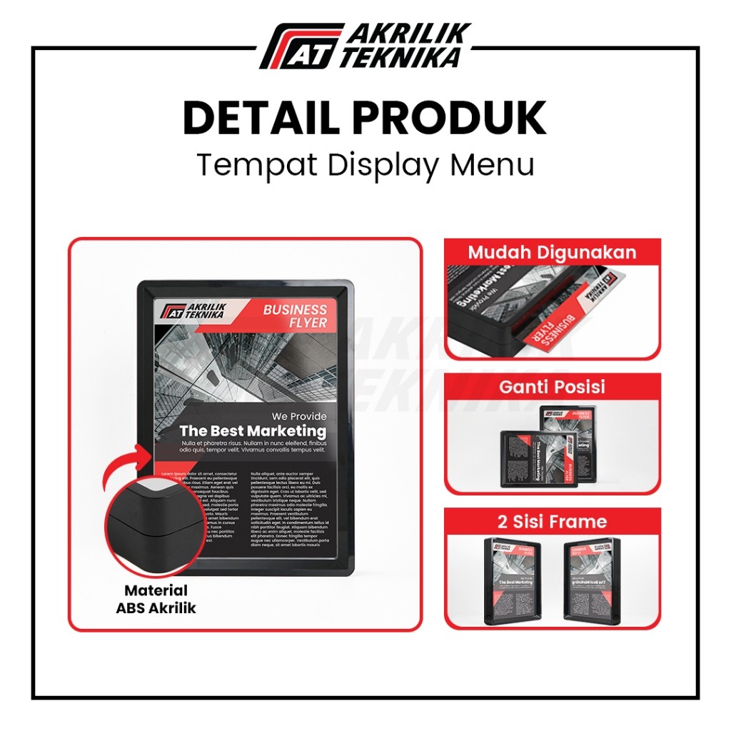 

UHOOStanding Sn Tent Holder Acrylic / Tempat Display Menu Brosur Akrilik - Ukuran A3