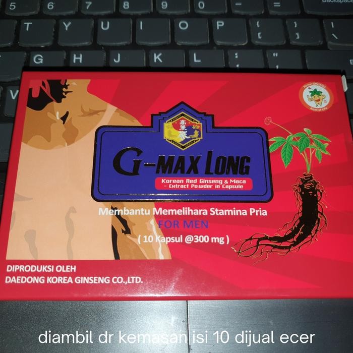 terjaminDiKita- G-Max Long Red Ginseng Herbal Sehat Vitalitas Lelaki Korea Import