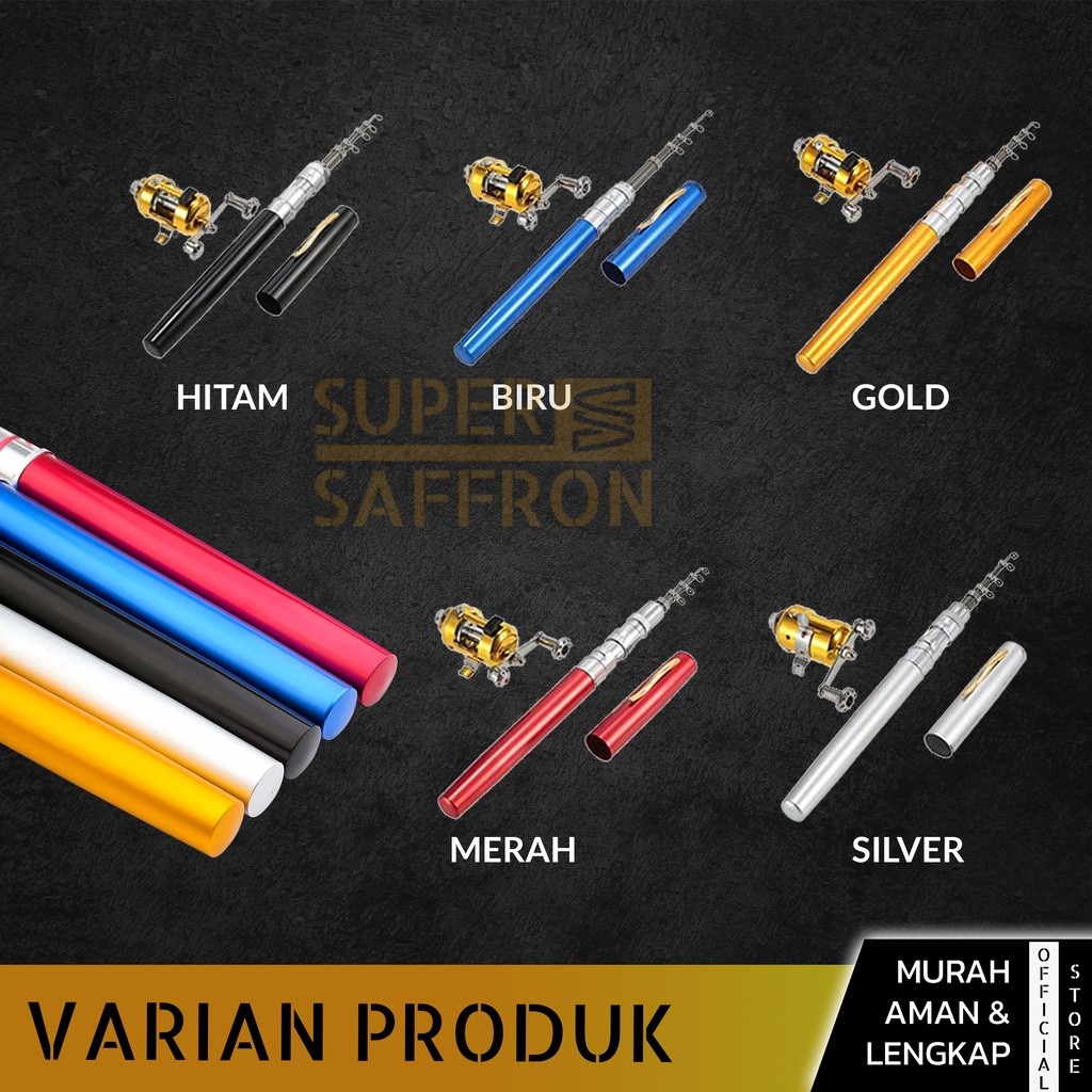Joran Pulpen Set Lengkap Mini Pancingan Reel Portable 1M Kail Pelampung Benang