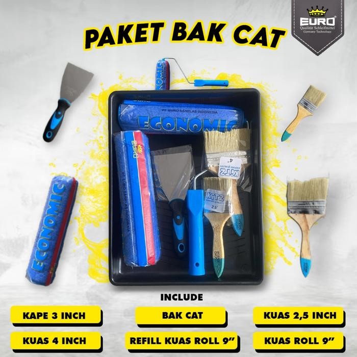 Paket Alat Cat Kuas Roll Refill Kuas Roll Bak Cat Kape Dan Kuas Cat Terlaris