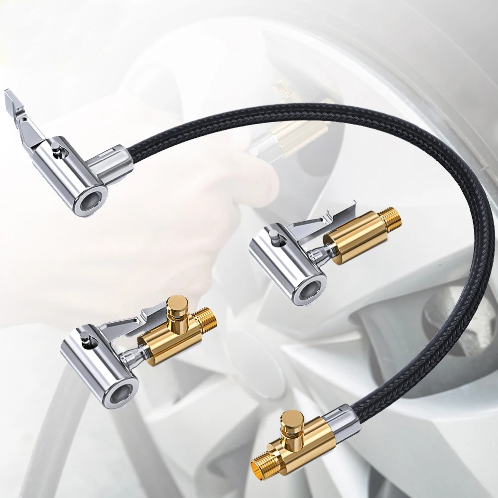 Car Tyre Inflator Hose Air Chuck Deflated Tyre Hand Air Pump Extension Tube Hose Tube Air Pump