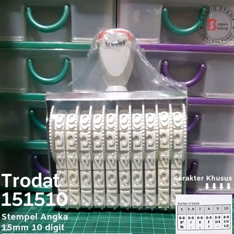

pel Angka Manual 10 Dit 15mm 18mm Trodat 151510 / 151810