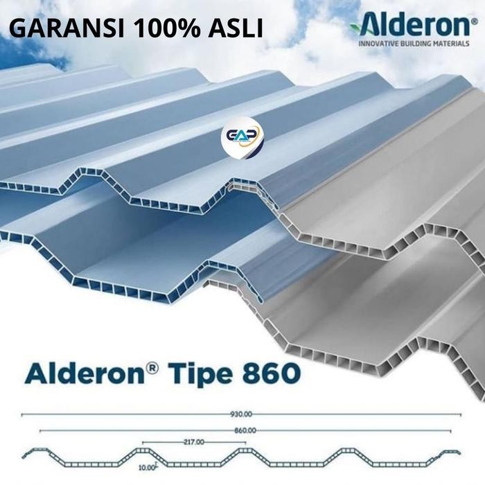 Atap Alderon uPVC Twinwall Double Layer Lebar 860 Asli Doff Transparan *