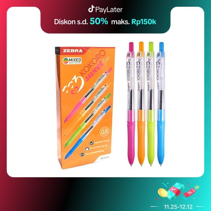 

ZEBRA Kokoro Sweet 0.5 - Black Ink - Pulpen Gel