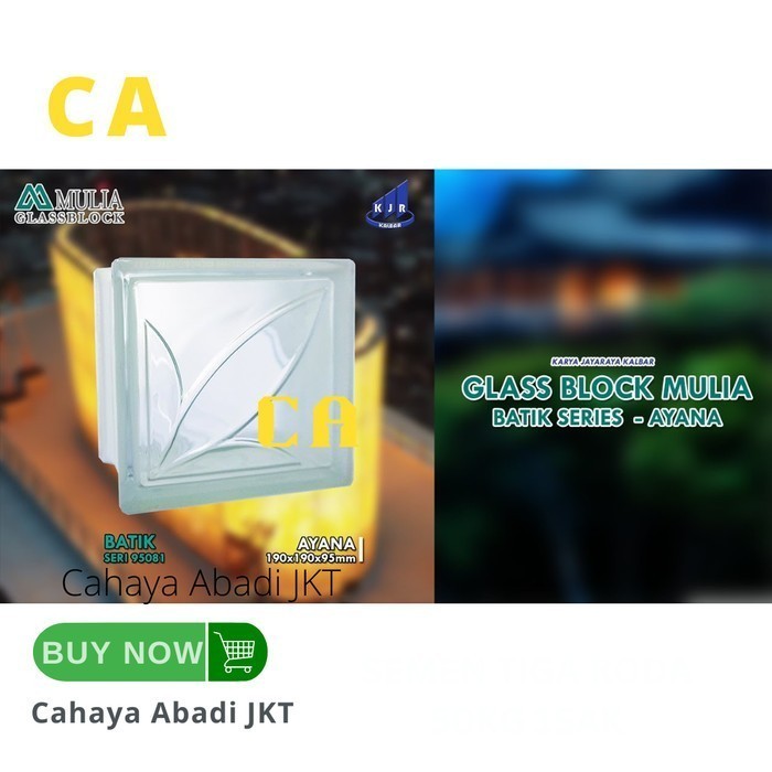Glass Block Glassblok Mulia Ayana Per Dus Isi 6Pcs