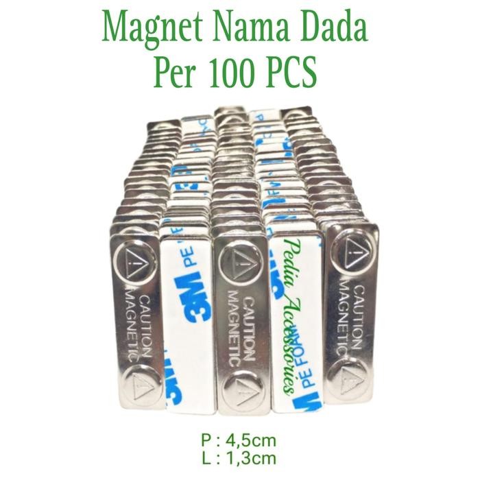

LANGSUNG DIPROSES Original Premium Magnet Nama Dada Magnet Name Tag - per 100pcs
