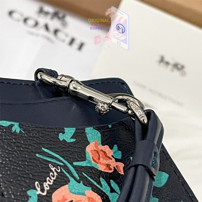 

Ready- Lanyard Coc 91792 Midnight Black With Rose Bouquet Print Lanyard Id