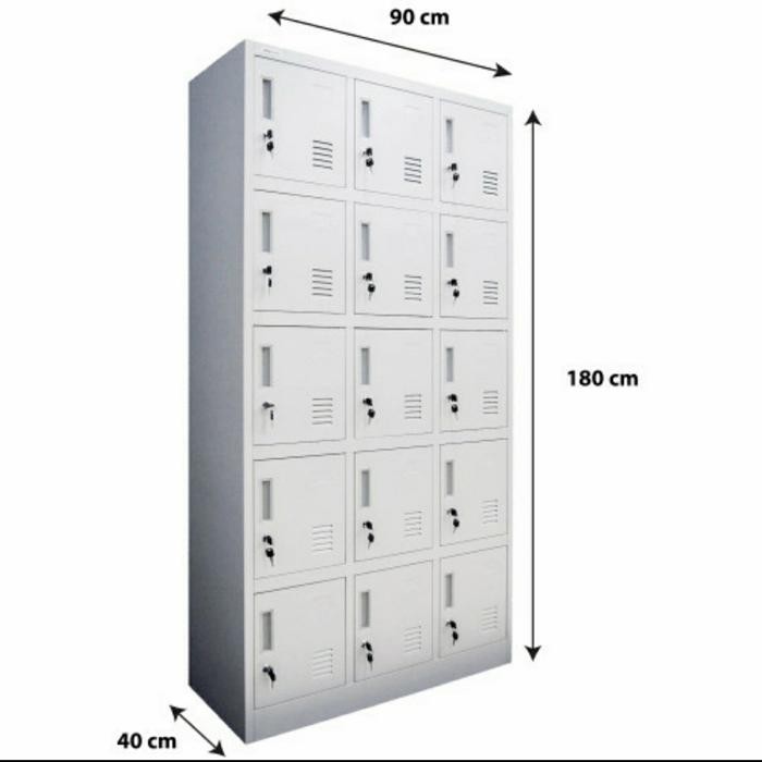 

LANGSUNG DIPROSES Loker Besi / Lemari Loker Besi 15 Pintu