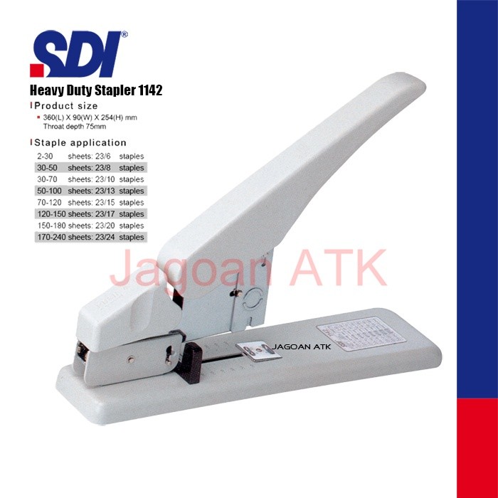 

Stapler Jilid 240 Lembar Heavy Duty Full Besi SDI 1142