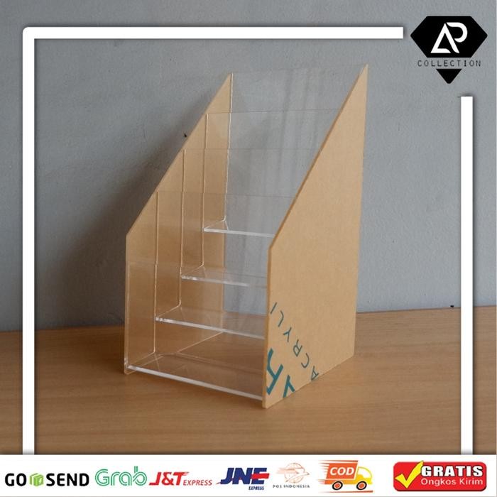 

Ready- Tempat Brosur Acrylic 4 Tingkat - Akrilik Susun Display A5