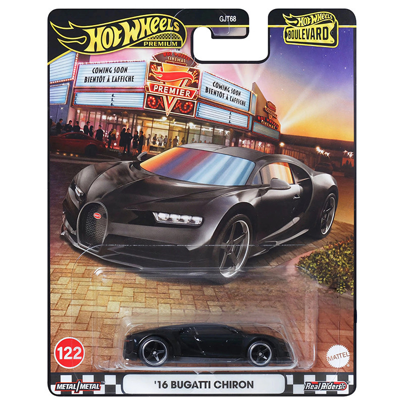 In-Stock Hot Wheels Premium Car Culture Boulevard 2025 #122 16 Bugatti Chiron Black 1:64 Diecast