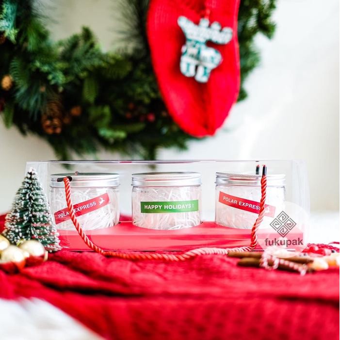 Kenanganpawon Box Mika Tali 3 Toples Kue Kering Kotak Hamper Cookies Cake Jar(20Pcs)