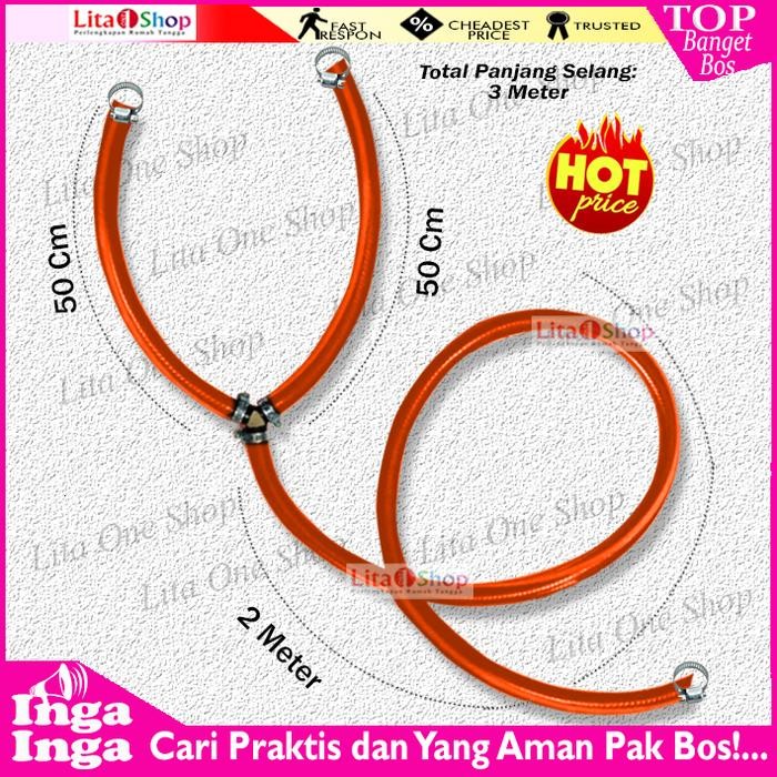 pararel selang gas 2 kompor/selang gas pararel cabang 2 - selang pararel