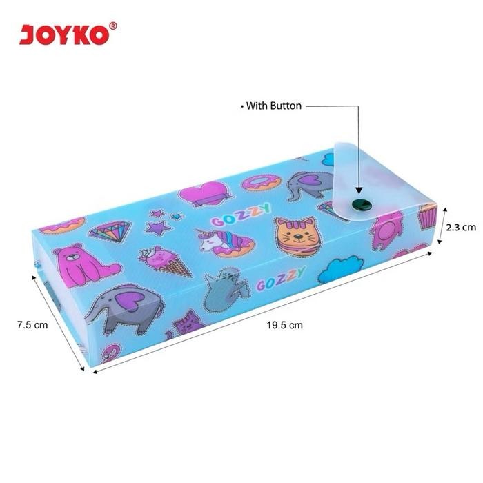

ID TEMPAT PENSIL JOYKO PENCIL CASE KOTAK MODEL SLOROK KANCING BAHAN MIKA TEBEL ALAT TULIS STATIONERY