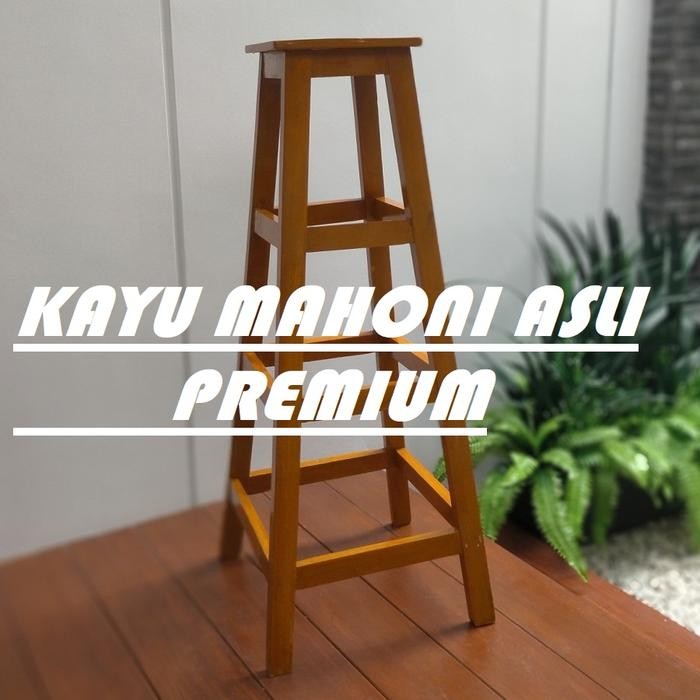 BANGKU TINGGI 1 METER/KAYU MAHONI PREMIUM/BANGKU KAYU/BANGKU MURAH/BANGKU CAFE/KURSI CAFE Kayu Kursi