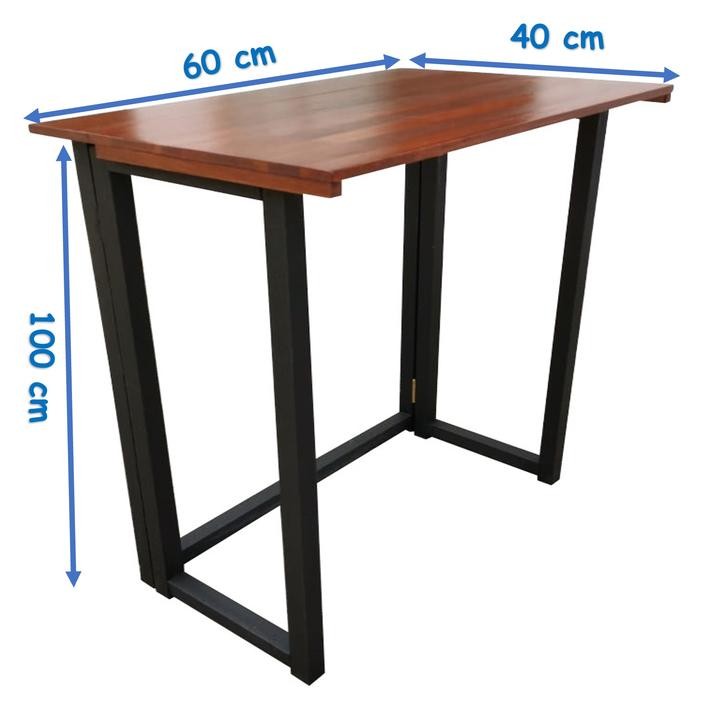 Meja Lipat 60x40 Tinggi 100 Full Kayu Solid