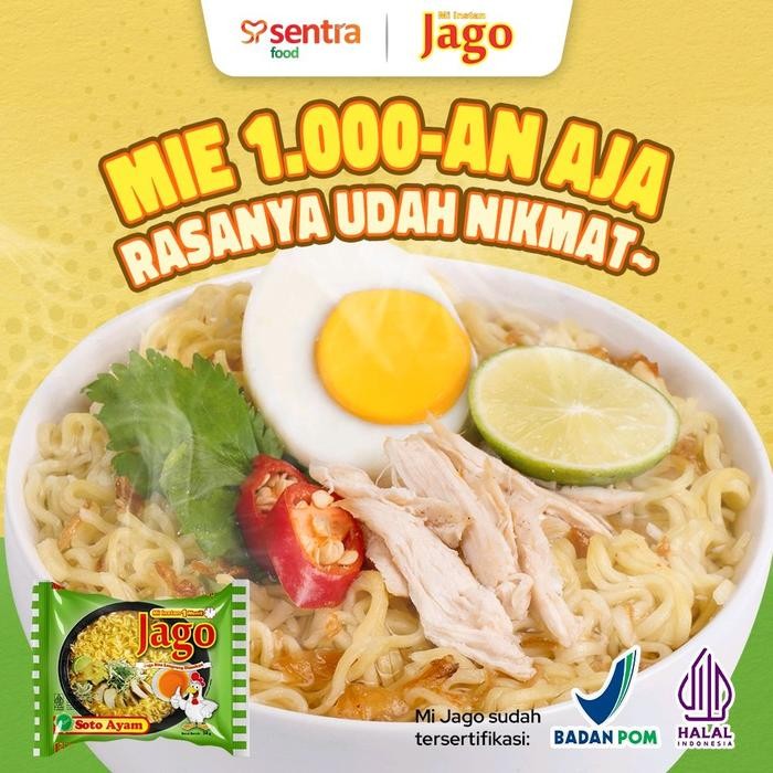 

MIE JAGO (ISI 40 PCS) - MIE EKONOMIS BERKUALITAS TERBAIK - FOOD, MAKANAN NOODLES