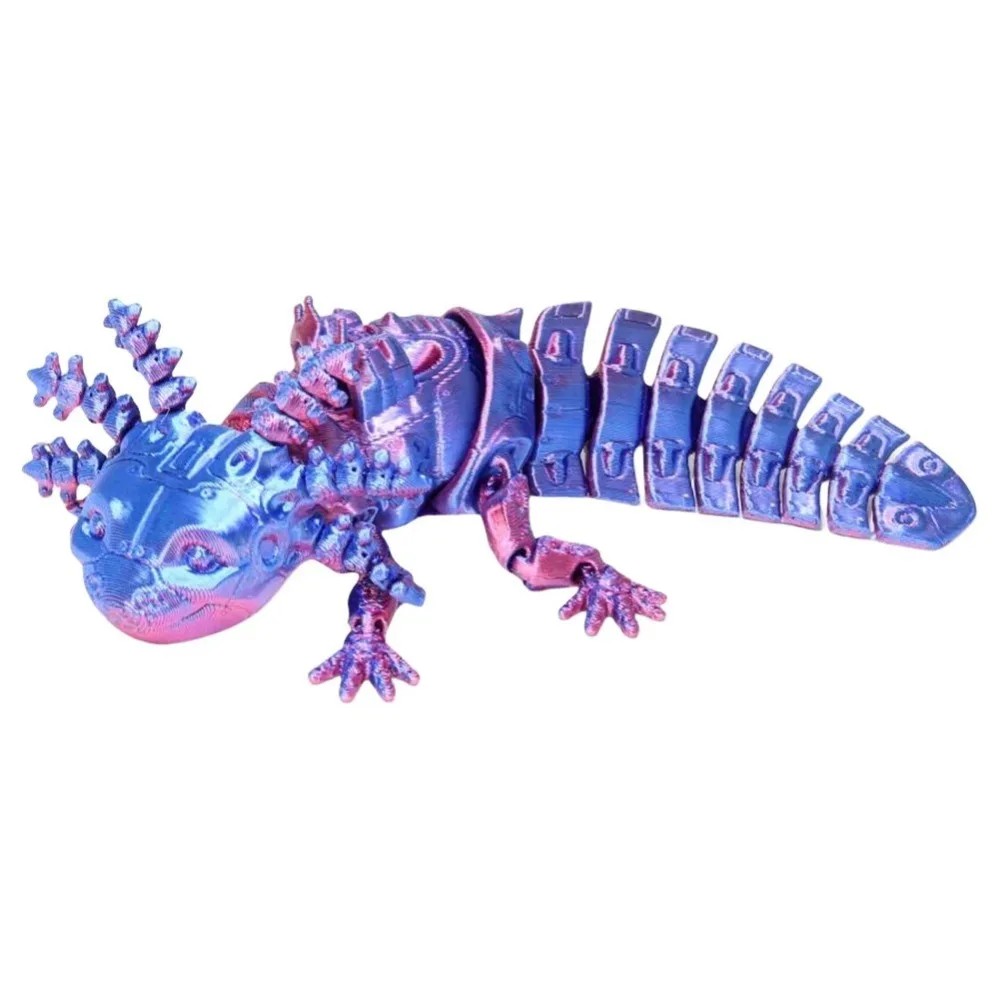 3D Printed Axolotl Toy Collectible Articulated Mechanical Axolotl Figurine Executive Desk Toy For
