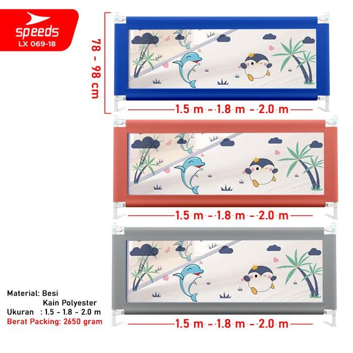 Speeds Baby Bedrail Safety Guard Pembatas Pengaman Kasur Bayi Balita Tempat Tidur Bayi 067-18