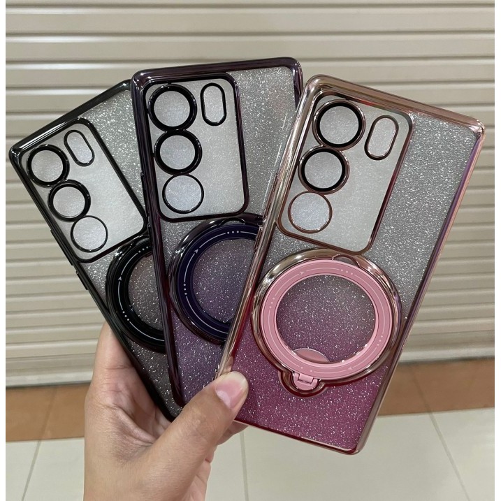 Promo Case Vivo V29 5G Luxury Ring Gradient Plating Glitter Silikon Hp Diskon