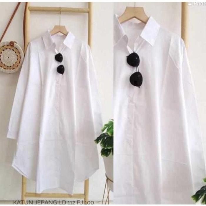 Nayya- Fashion.Id90 Tunik Putih Polos Oversize / Tunik Putih Hari Raya / Tunik Terbaru