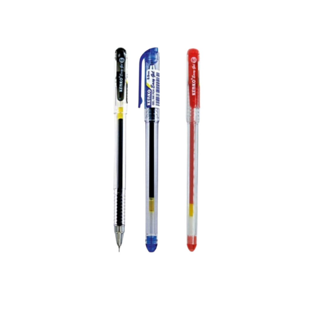 

Pulpen Tulis Ballpoint Kenko Easy Gel 0.5mm/ Hitam - Merah- u - Lusin